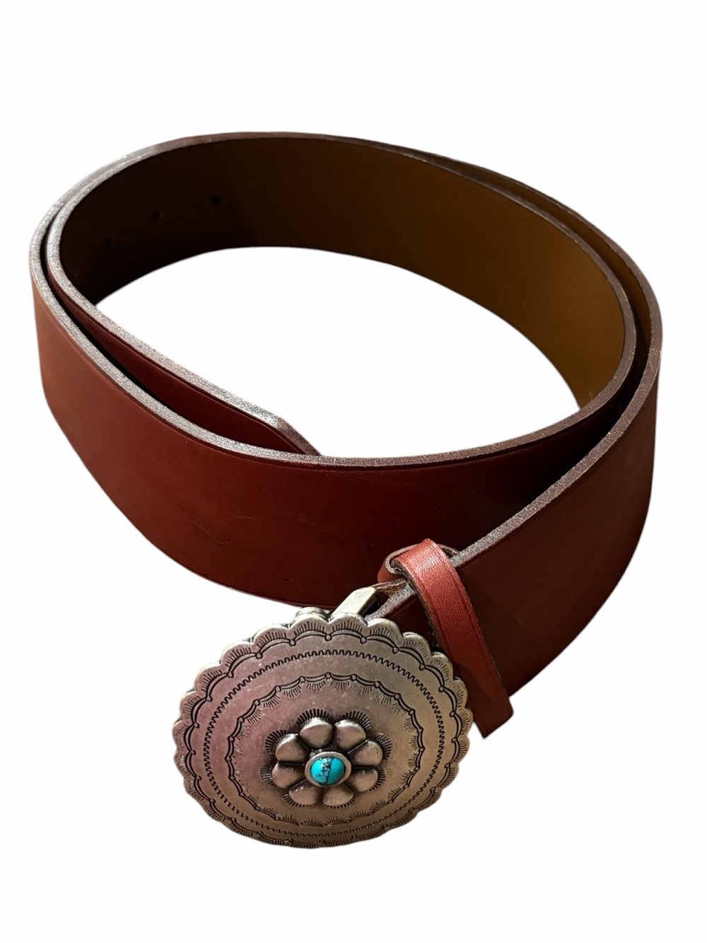 Ralph Lauren Leather Boho Concho Belt